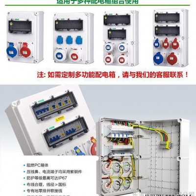 工業(yè)用 塑料防水防塵防腐明裝12P位回路插座配電箱IP65防水插座箱