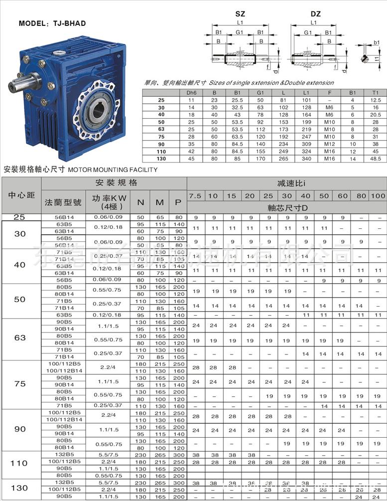 TJ-BHAD鋁合金蝸輪減速機