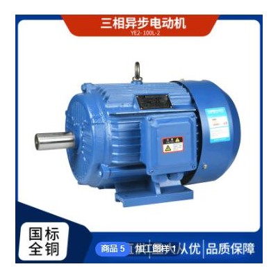 廠家直供三相異步電動機馬達 YE2-100L-2 3KW 高效電機全銅國標