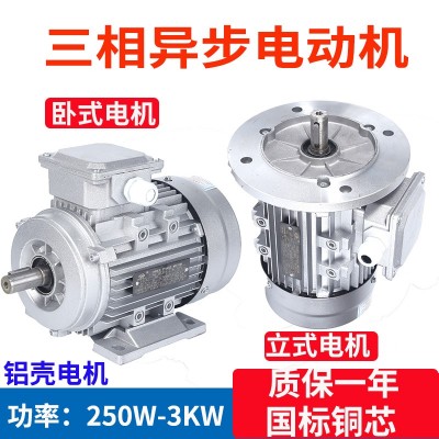 臥式立式YS鋁殼電機250/370/550/1.2KW三相異步電動機國標銅線